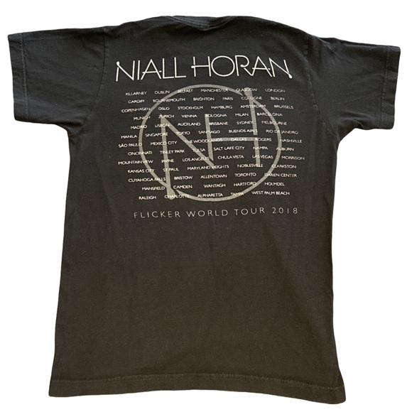 NIALL HORAN 2018 FLICKER WORLD TOUR women's black graphic tee, small. - Picture 2 of 2